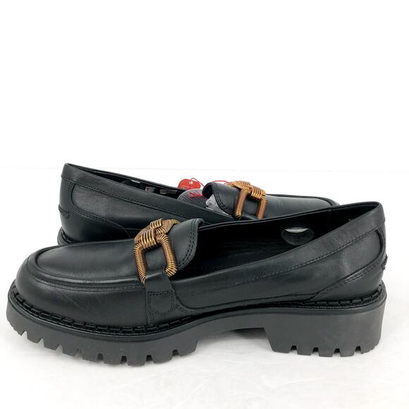 PIKOLINOS Women Aviles Platform Loafer EU 39 US 8.5 Black Leather Chain Link NIB - Picture 8 of 13